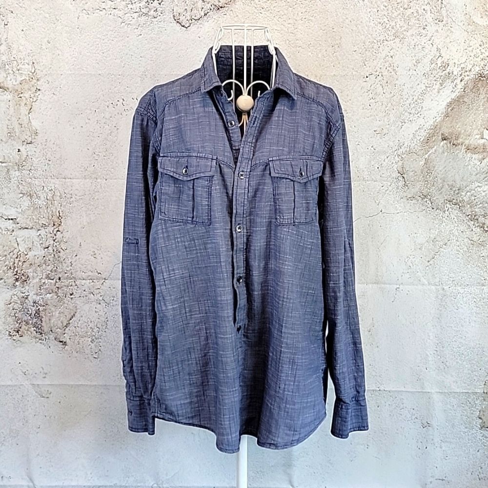 I.N.C Men's button-down casual shirt in blue Size L